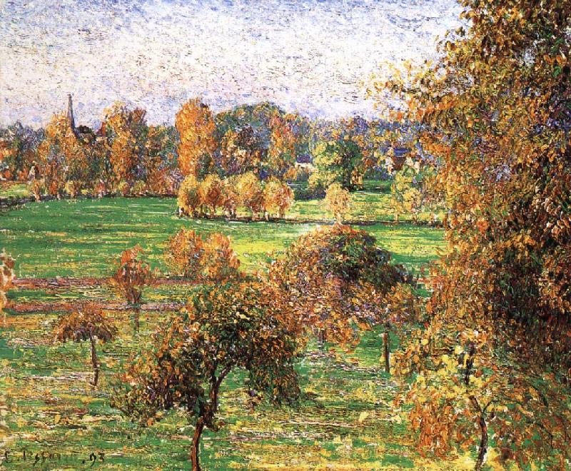Camille Pissarro Autumn morning, a large walnut Sweden oil painting art